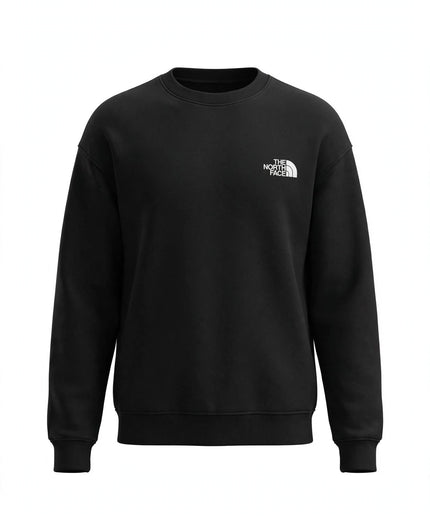 Felpa The North Face girocollo grigio mélange con logo bianco