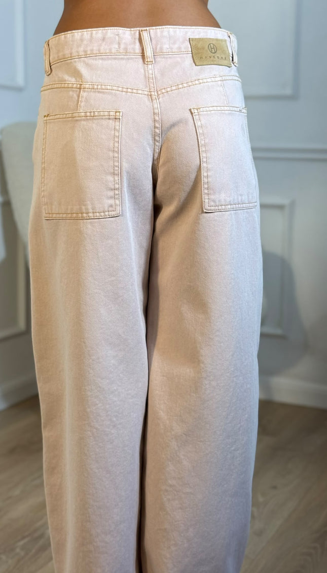 Jeans Wide Leg Haveone – Rosa Blush