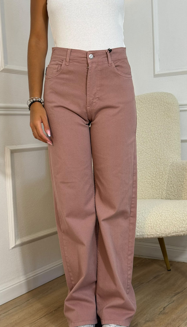 Jeans Wide Leg Haveone – Rosa Antico