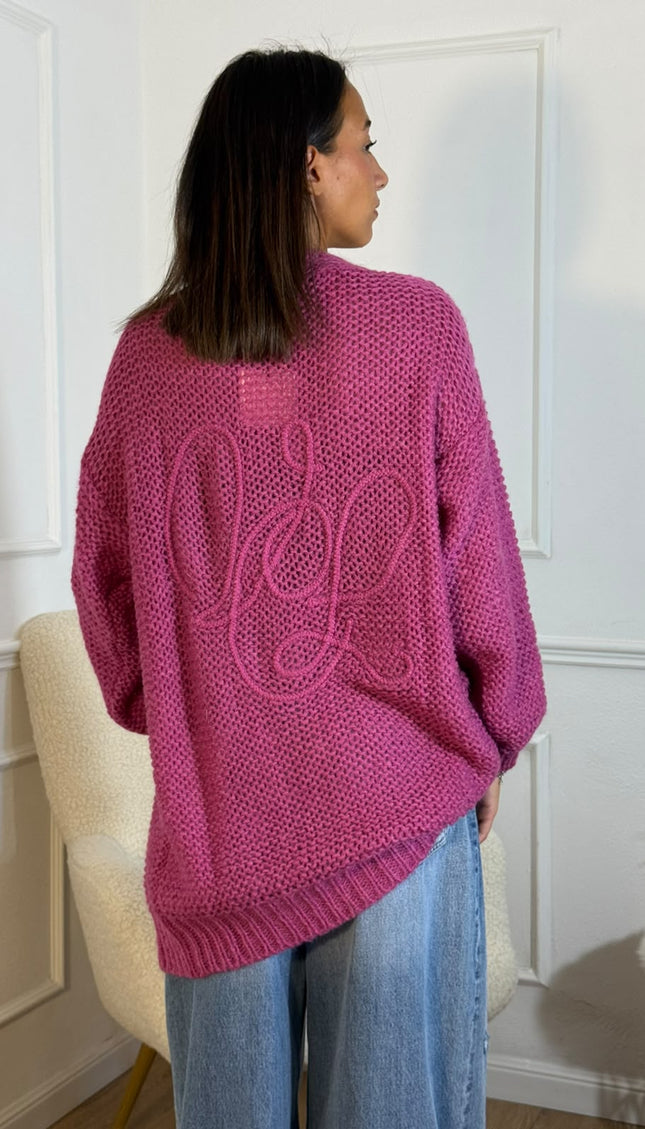 Cardigan Oversize Traforato – Fucsia