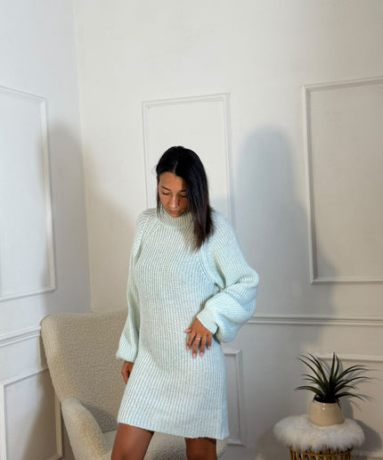 Abito Maglione Dolcevita – Azzurro Ghiaccio