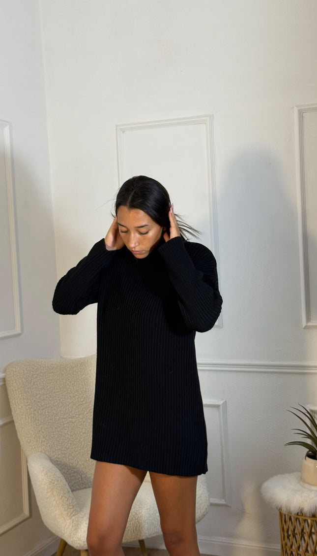 Abito Maglione Dolcevita – Nero