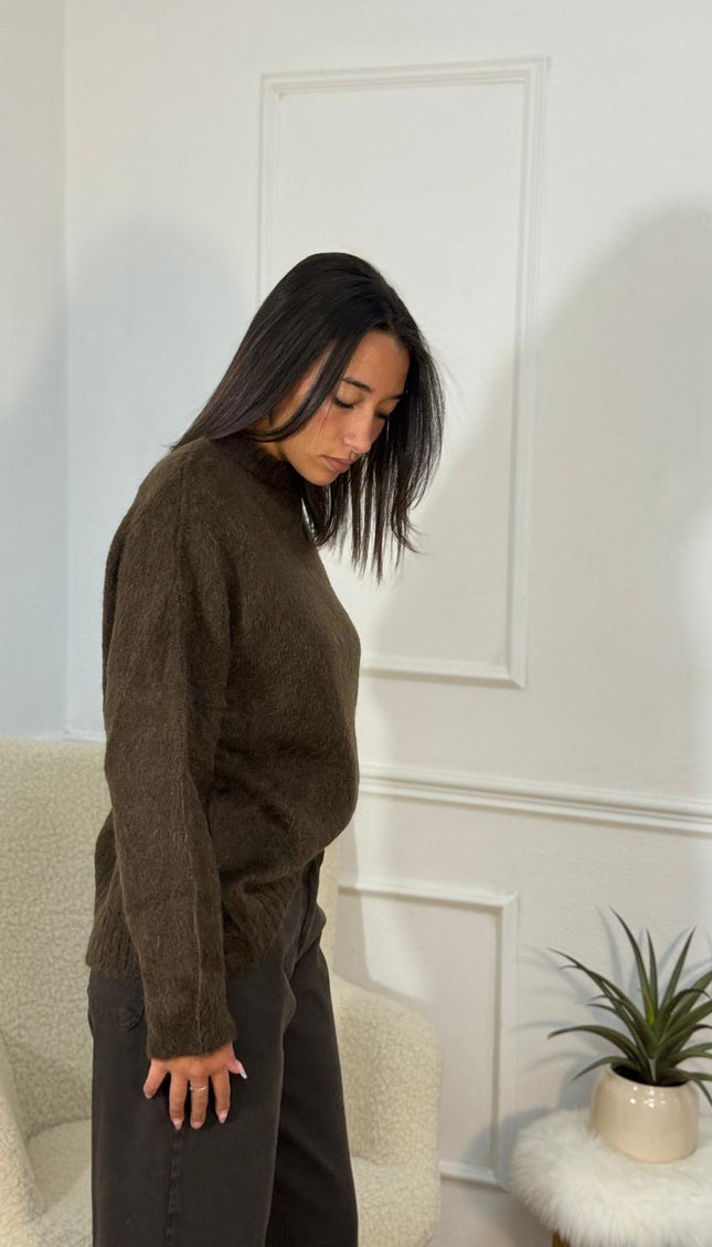 Maglione Oversize con Dolcevita – Testa di Moro