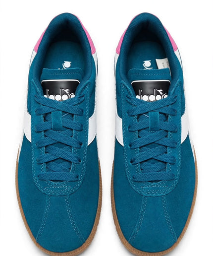 Sneaker Diadora Petrolio con Dettagli Rosa