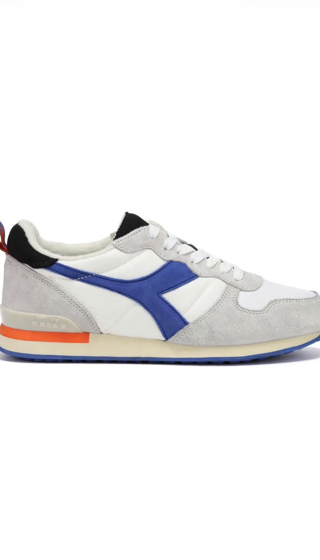 Sneaker Diadora Bianca e Blu con Dettaglio Arancione