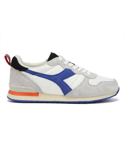 Sneaker Diadora Bianca e Blu con Dettaglio Arancione