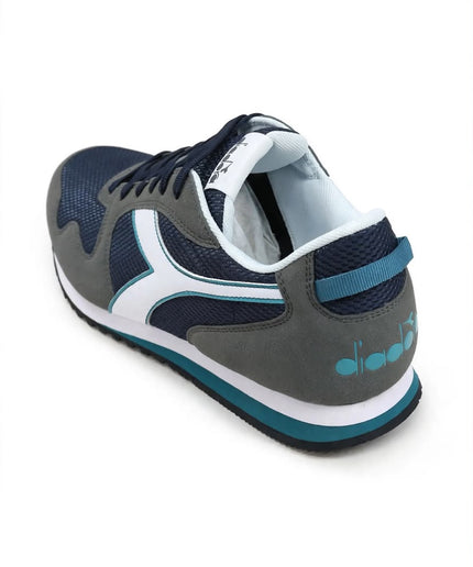 Sneaker Diadora Antracite e Blu Navy con Profili Turchesi