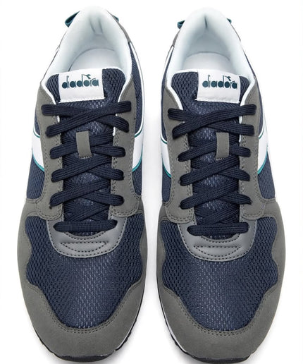 Sneaker Diadora Antracite e Blu Navy con Profili Turchesi