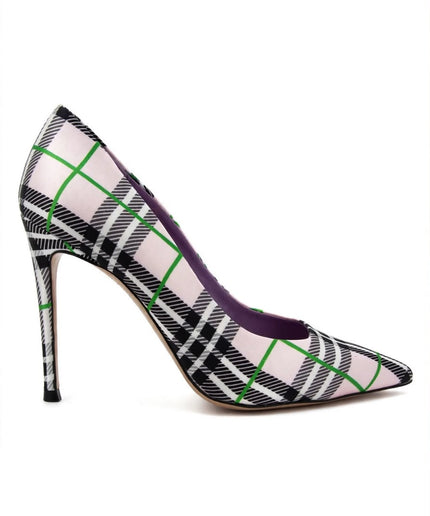 Décolleté Marc Ellis Tartan Rosa con Tacco a Stiletto