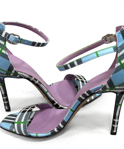 Sandalo Marc Ellis Tartan Azzurro con Tacco a Stiletto