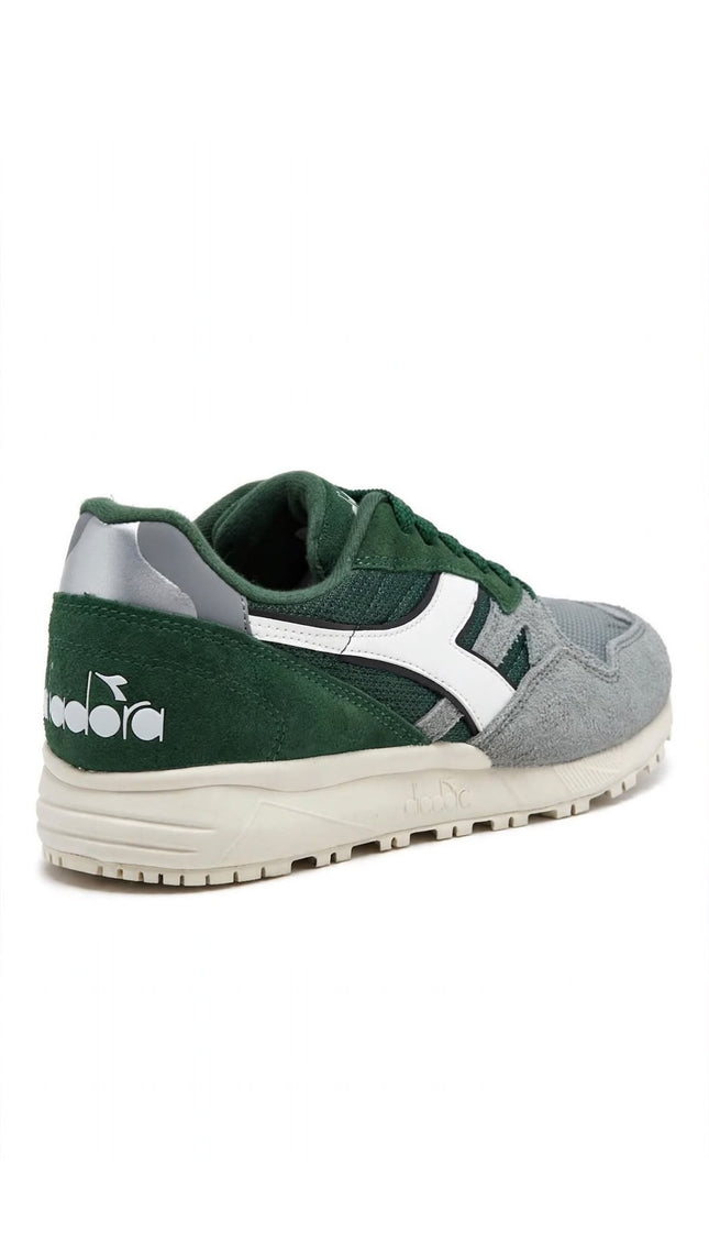 Sneaker Diadora Grigia e Verde con Dettaglio Argento