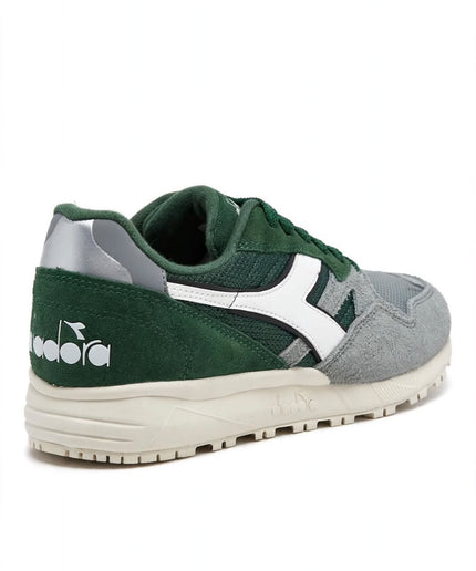 Sneaker Diadora Grigia e Verde con Dettaglio Argento