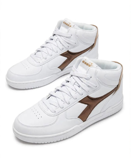 Sneakers alte Diadora bianche e marroni