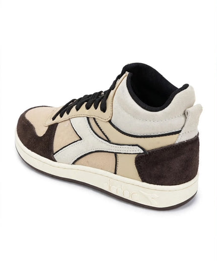 Sneakers Diadora beige e marroni con dettagli bianchi