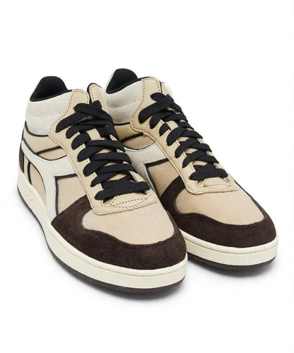 Sneakers Diadora beige e marroni con dettagli bianchi