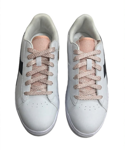 Sneakers Diadora bianche con dettagli neri e rosa