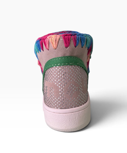 Mou Eskimo Sneaker Slip-On Camoscio Grigio Ricamo Multicolor