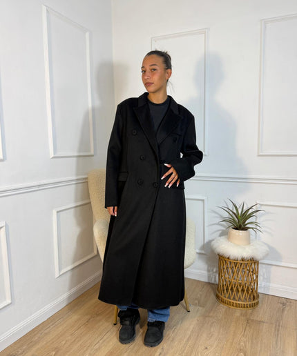 Cappotto Vicolo Lungo Nero Doppiopetto