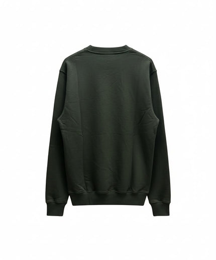 Nike Felpa Girocollo Verde Scuro con Logo Ricamato