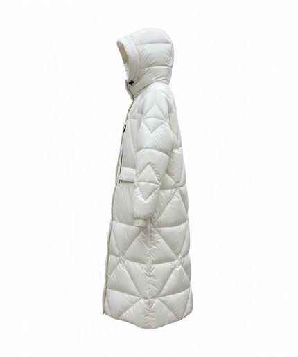 Piumino lungo bianco con cappuccio Vicolo