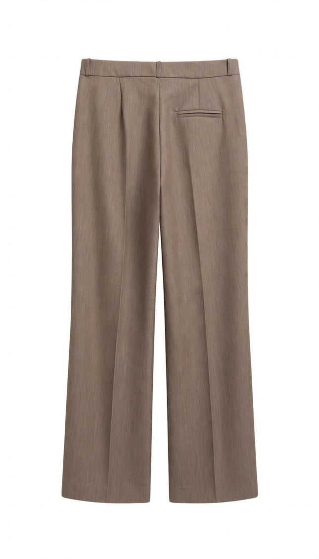 Pantalone palazzo tortora Haveone con pieghe frontali