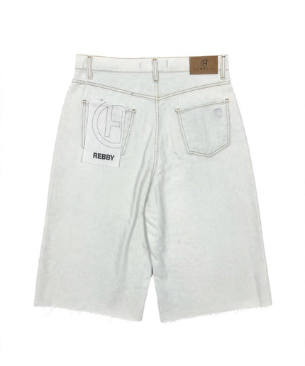 Jeans bermuda chiaro Haveone con fondo sfrangiato