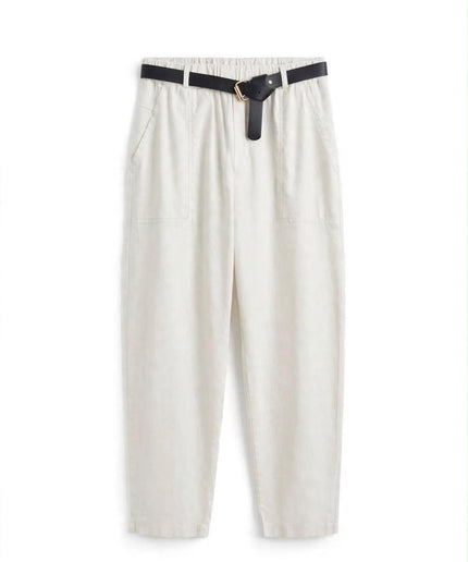 Pantalone bianco Haveone con cintura nera