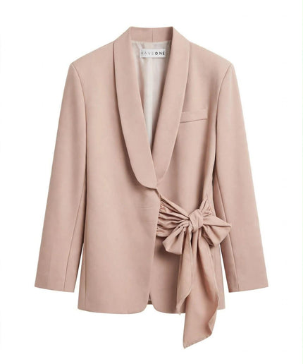 Completo tailleur rosa cipria Haveone con cintura