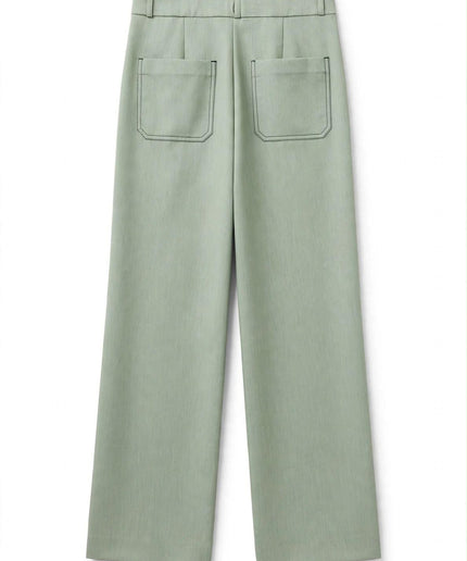 Pantalone verde salvia chiaro Haveone a gamba ampia