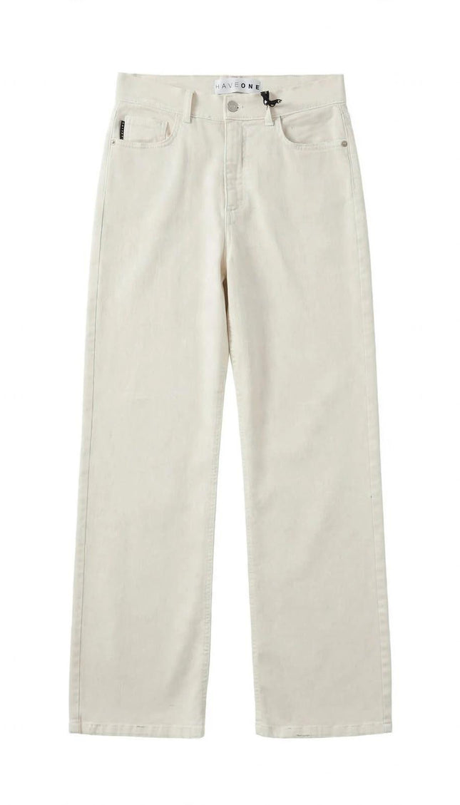 Jeans ecrù Haveone a gamba ampia