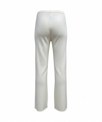 Haveone Co-ord Set Crema con Maglione Scollo V e Pantaloni con Coulisse