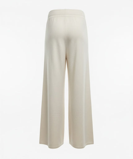 Haveone Co-ord Set Crema con Maglione Scollo V e Pantaloni a Gamba Larga