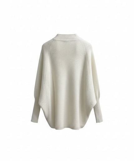 Maglia in lana color crema a collo alto Haveone
