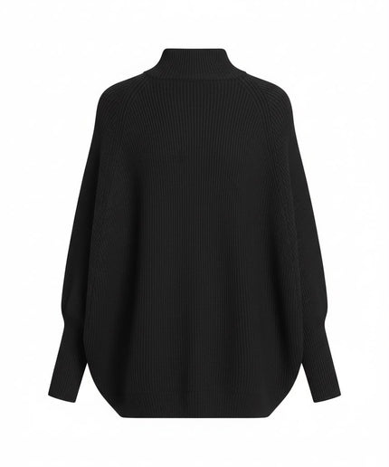 Maglia in lana nera a collo alto Haveone