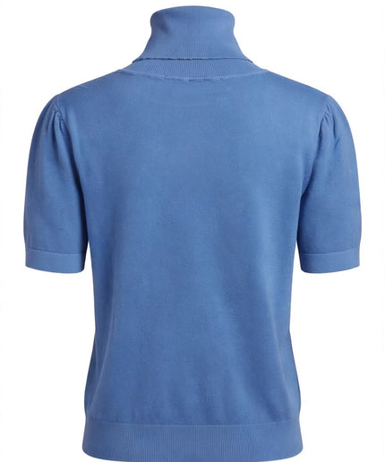 Maglioncino blu a collo alto e maniche corte Cristina Effe