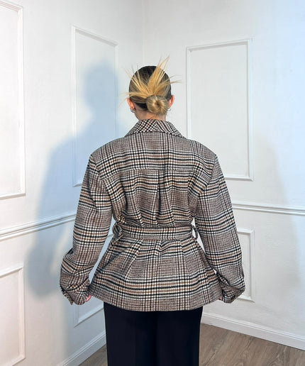 Cappotto corto Principe di Galles con revers Tensione In